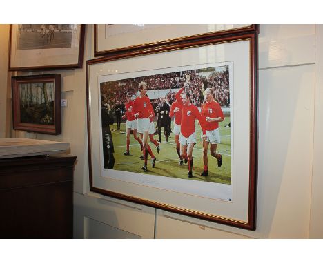 Football interest, three Bigblue limited edition prints comprising Nobby Stiles and Jack Charlton during the 1966 World Cup F