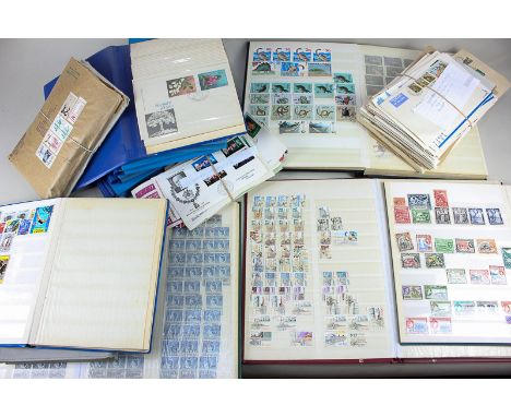 Eight albums of Polish stamps, and two envelopes of loose stamps, together with four albums of international stamps, and some