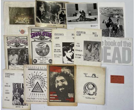 Grateful Dead memorabilia to inc: original Bickershaw Festival 1972 'Bullsheet' magazine/programme. 1972 GD EU tour progamme,