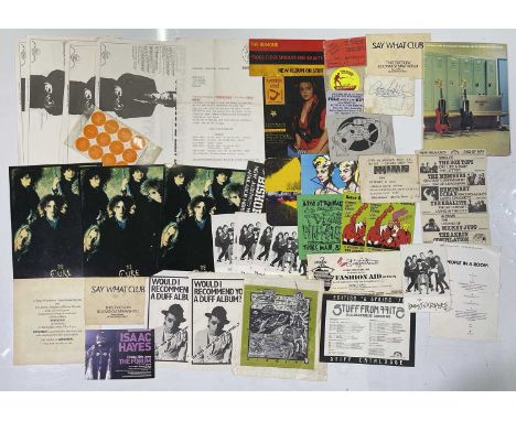 Good selection of mostly promotional items c 1980s to include: invites for fashion/music/club events inc Kingfish launch part