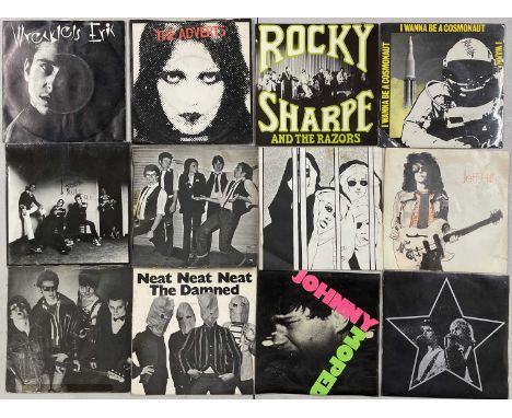 STIFF/ CHISWICK - 7" COLLECTION. A quality collection of around 56 punk/ wave 7" singles. Artists/ titles include The Damned 