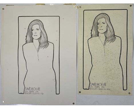 A pair of posters for David Bowie at Plymouth Guildhall 1972. One with heavy foxing (12x20.5") and one larger with lighter fo