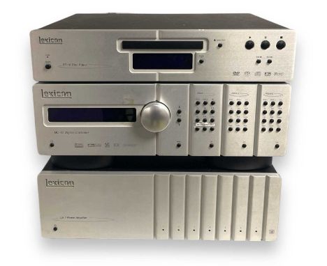 A Lexicon RT10 disc player, a MC-12 Digital Controller, an LX-7 Power Amplifier.