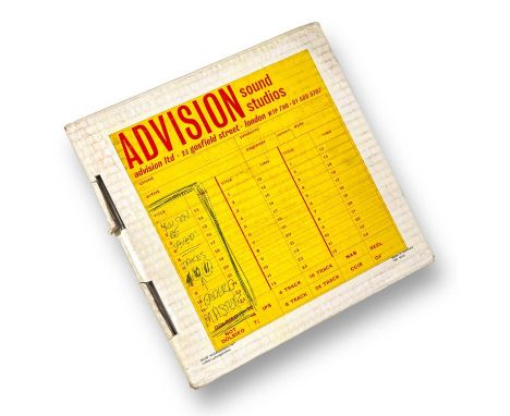 An original 2" reel of BASF SPR50 16 track audio tape in box with original Advision Sound Studios labels bearing handwritten 