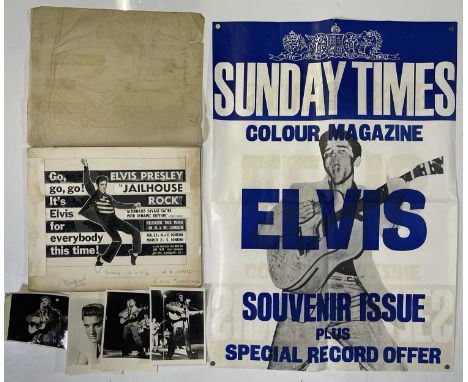 An original mechanical / mock-up design board for a press/trade advert for Elvis Presley in Jailhouse Rock (1958). Measures 1