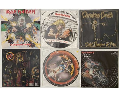 METAL - LP/12" COLLECTION. Wicked pack of 7 x 12" (including 1 x shaped 7" picture disc) plus an Iron Maiden model! TItles ar