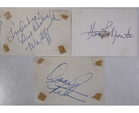 Three signed items to inc autographs from Ella Fitzgerald, Harry Belafonte, Oscar Peterson.All signatures obtained in person 