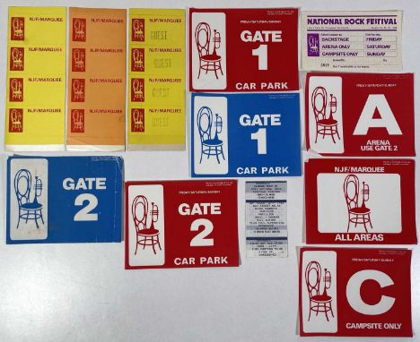 National Jazz Federation/Marquee memorabilia 1970’s-80’s, including twelve un-used passes (four being “Guest” passes), seven 