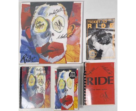 Good selection of Ride memorabilia to inc Europe 1992, Europe Sept/Oct 1992, 'Ticket to Ride' itineraries all signed to cover