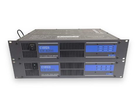 A pair of Cloud CX-A200 power amplifiers. Manual included. Each powers on.