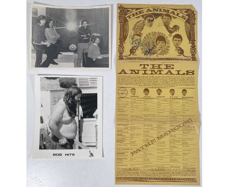 Three signed items: a rare fold-out French Pathe Marconi promotional poster (57x25.5cm) signed in various inks by Chas Chandl