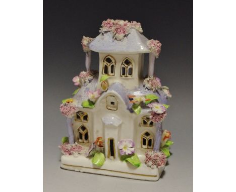 A 19th century Staffordshire cottage pastel burner