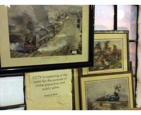 A framed railway print titled 'Departure from Sankong' by Colin Garratt.