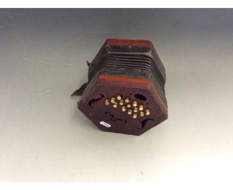Wooden accordion with leather strap