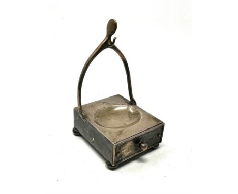 Antique silver wishbone ring stand &amp; box Birmingham silver hallmarks 