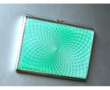 Art deco guilloche enamel cigarette case 8cm by 6cm 