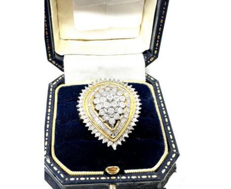925 silver Diamond set heart design ring set with mixed cut diamonds est 1ct 