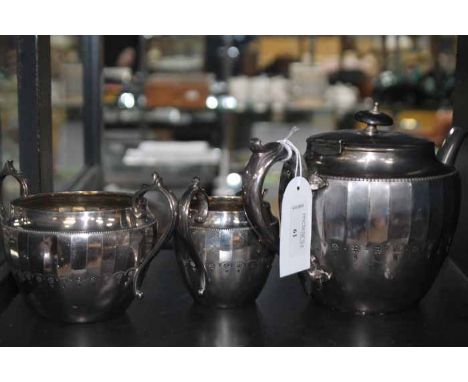 SILVER PLATED THREE PIECE TEA SERVICE 