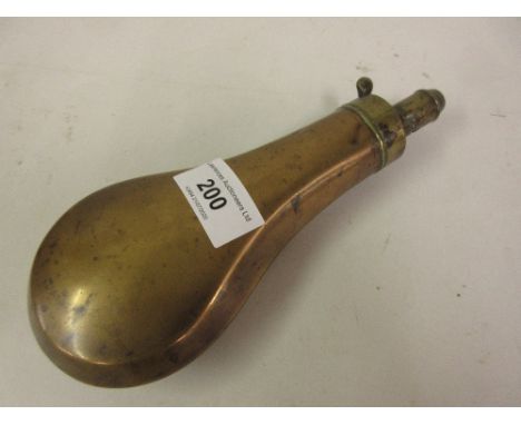 19th Century brass and copper shot flask 
