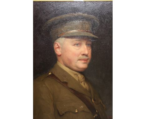 Frank Dicksee, oil on canvas, portrait of John Howard Slayter 1865 ? - 1926, wearing a uniform of an officer of the Royal Arm