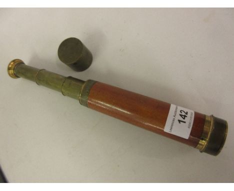 Late 19th / early 20th Century mahogany and brass pocket telescope 