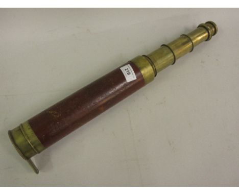 19th Century brass mounted mahogany three draw telescope (one lens at fault) 