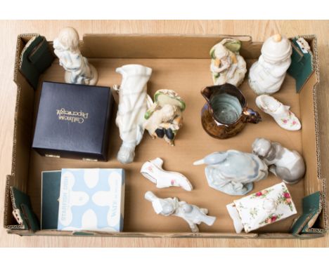 A Caithness paperweight 'Space Flower' (boxed), a Royal Albert 'Old Country Roses' mantel clock, and a collection of various 