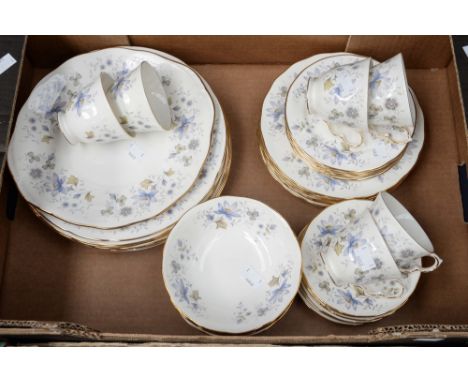 A Colclough dinner/tea service, six cups and saucers, six tea plates, six side plates, six dinner plates, six bowls and one b