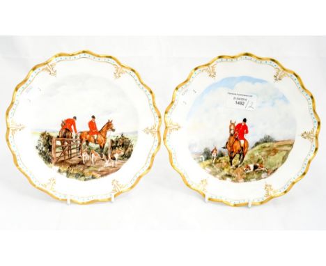 Royal Crown Derby 'Hunting Plates' painted by C.M.Pell (2)