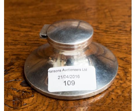 A small George VI silver capstan inkwell, Birmingham 1937