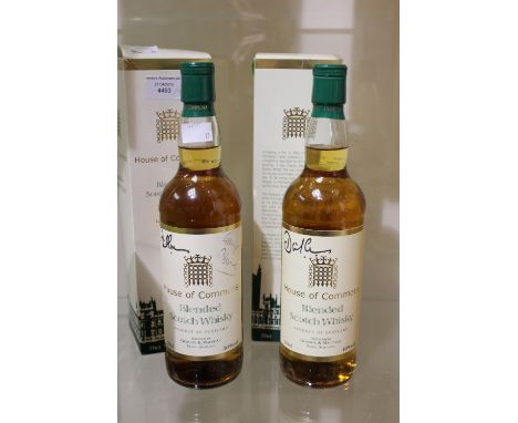House of Commons Blended Scotch Whisky, boxed, signed by David Cameron and George Osborne, together with another bottle signe
