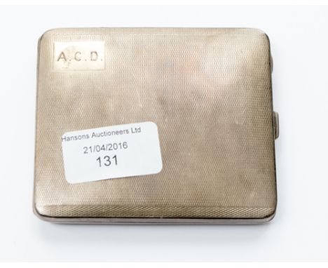 Silver cigarette case Birmingham 1927, 4.46ozt approx., A.C.D. initials 