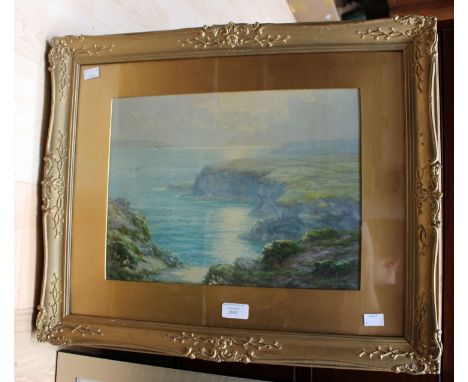 Print of landscape (watercolour) in gilt frame, no signature
