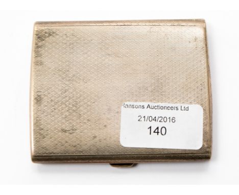 A George V silver cigarette case with elastic strap, sponsor Smith and Bartlam, Birmingham 1925, weight approx. 105/3.39ozt 