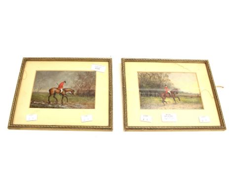 A pair of Hunting scene paintings 