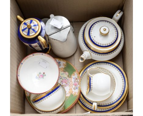 A collection of Minton china, including part tea service, a twin handled vase and cover, miniature twin handled mug etc (1 bo