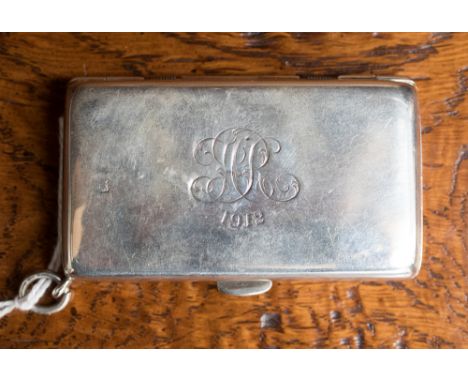 A rare late Victorian silver combination triple sovereign case and rail ticket holder of rectangular form, with two sprung lo