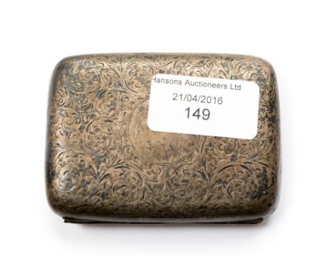 A gilt lined sliver cigarette case, Birmingham 1900-1901, makers mark H.W. Ltd, weighing approx 2.43ozt (75.6grms)