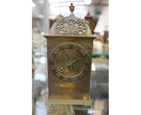 A Swiss mechanism Burrell brass cased clock 