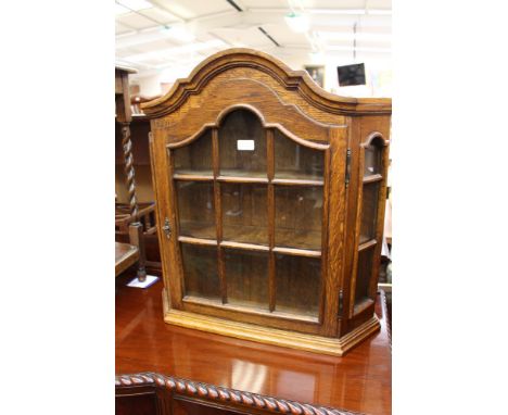 A oak wall cabinet and a Victorian barley twist stick stand (2) 