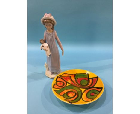 A Poole bowl and a Lladro figure