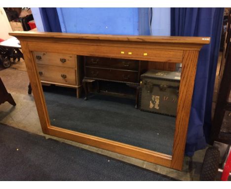 An oak over mantle mirror
