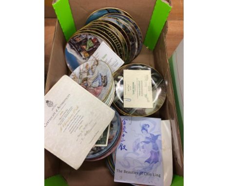 A box of assorted Royal Worcester decorative plates