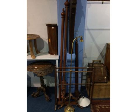A lamp and towel airer etc.