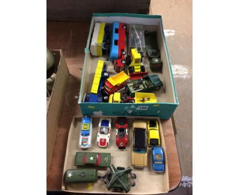 A box of assorted Corgi cars