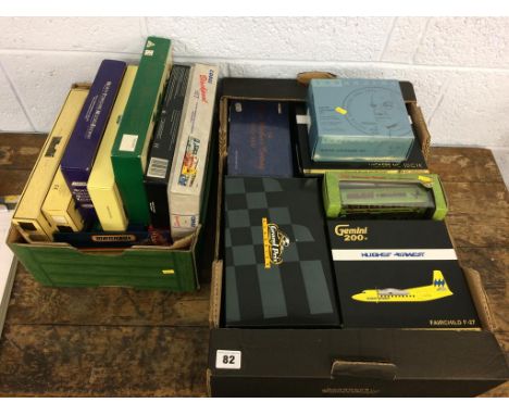 Two boxes of assorted model cars to include Corgi etc.