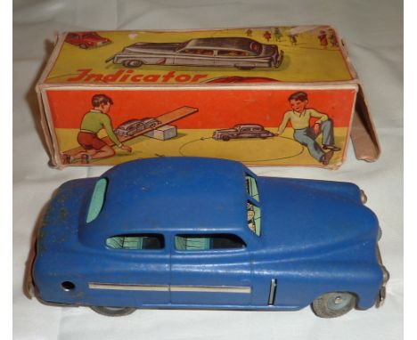 JNF tinplate car in original box with instruction leaflet & key & plastic model car with tools