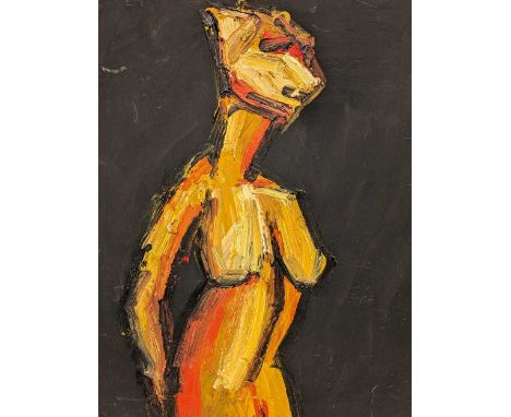 Edward Dutkiewicz (British. 1961-2007) Nude portraitsigned with initials and dated 91 oil on board, unframed97 x 76cm