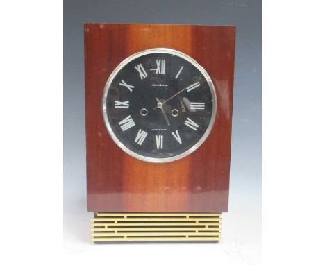 A Russian retro design mantel clock by 'Jantar', black dial with white numerals