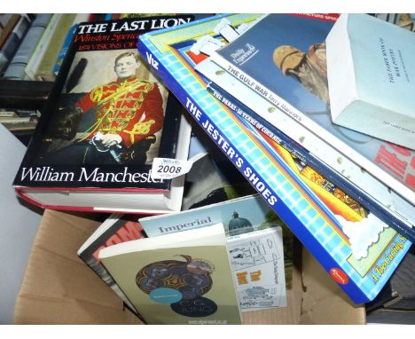 A small quantity of books including Viz The Jesters Shoes, The last Lion Winston Spencer Churchill, The Faber Book of War Poe